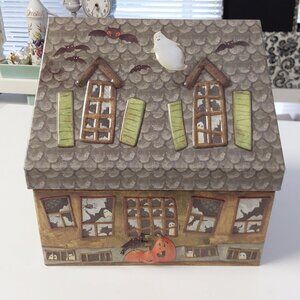 Debbie Mumm Tin Haunted House box Halloween